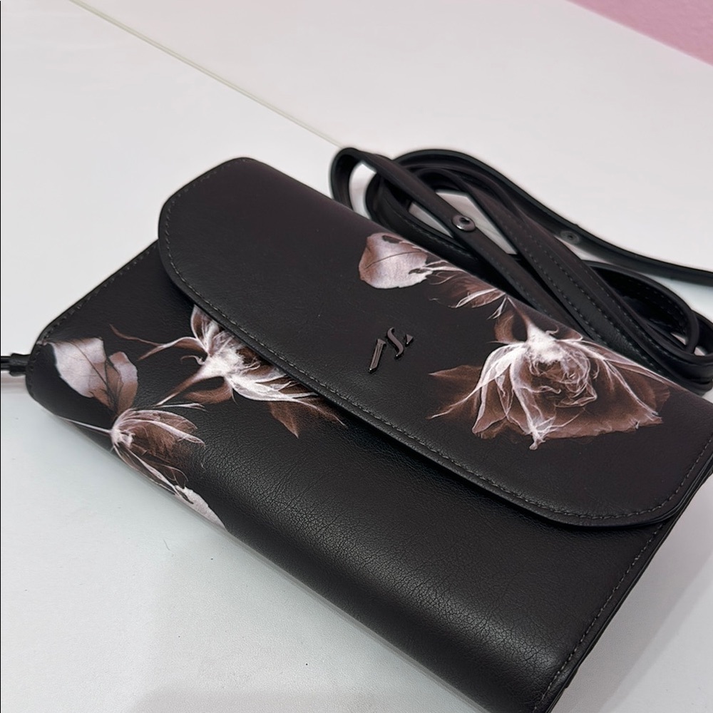 Floral Black Crossbody Bag